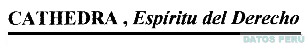 CATHEDRA, ESPIRITU DEL DERECHO
