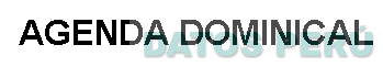 AGENDA DOMINICAL