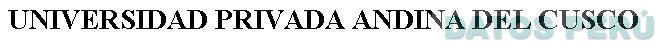 UNIVERSIDAD PRIVADA ANDINA DEL CUSCO