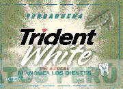 TRIDENT WHITE YERBABUENA, SIN AZUCAR BLANQUEA LOS DIENTES ADAMS