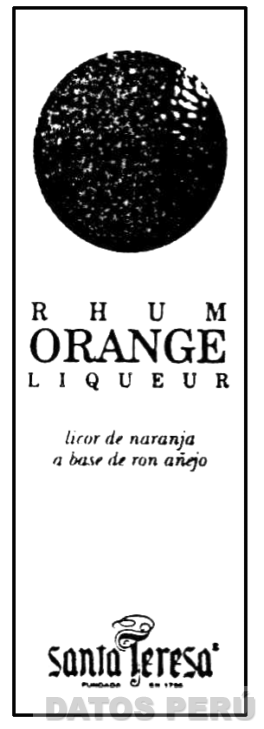 SANTA TERESA RHUM ORANGE LIQUEUR LICOR DE NARANJA A BASE DE RON AÑEJO
