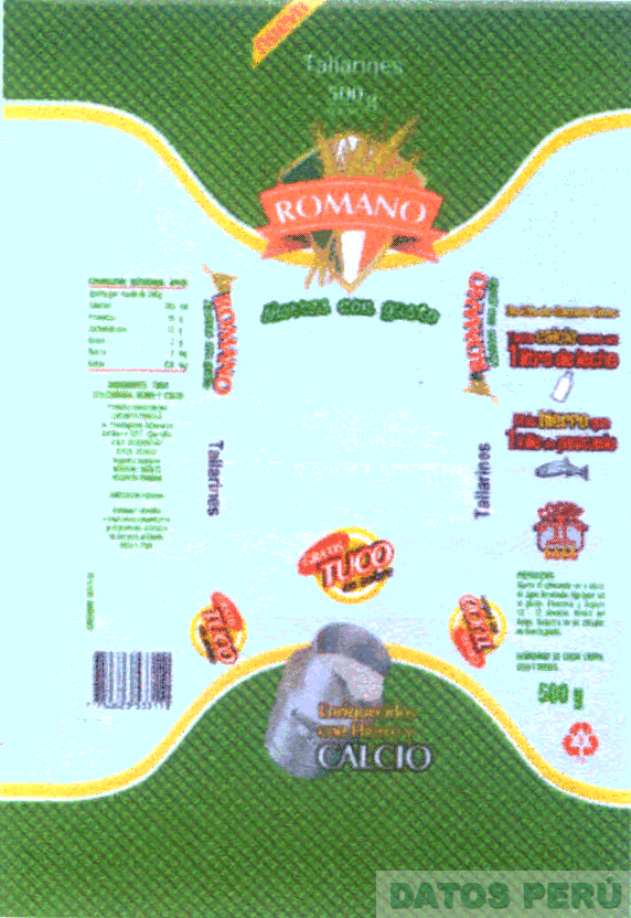 ROMANO AHORRAS CON GUSTO ENRIQUECIDOS CON HIERRO Y CALCIO GRATIS TUCO EN SOBRE