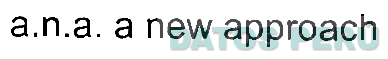 A.N.A. A NEW APPROACH