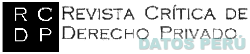 RCDP REVISTA CRITICA DE DERECHO PRIVADO