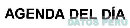 AGENDA DEL DIA