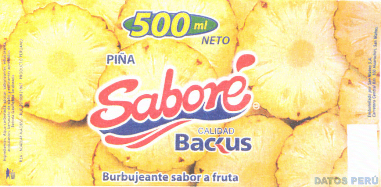 SABORE CALIDAD BACKUS BURBUJEANTE SABOR A FRUTA