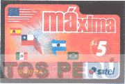 MAXIMA TARJETA DE LARGA DISTANCIA NACIONAL E INTERNACIONAL MAXIMA RINDE MAS SITEL