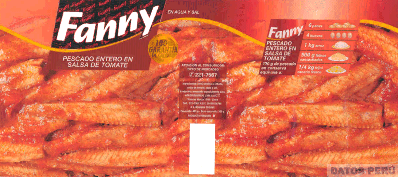 FANNY PESCADO ENTERO EN SALSA DE TOMATE