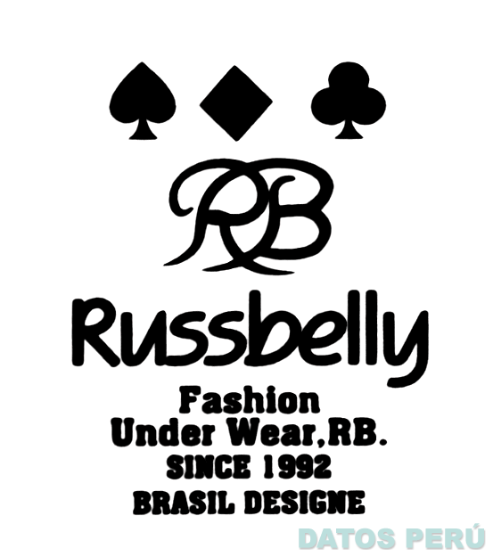RB RUSSBELLY FASHION UNDER WEAR, RB. SINCE 1992 BRASIL DESIGNE