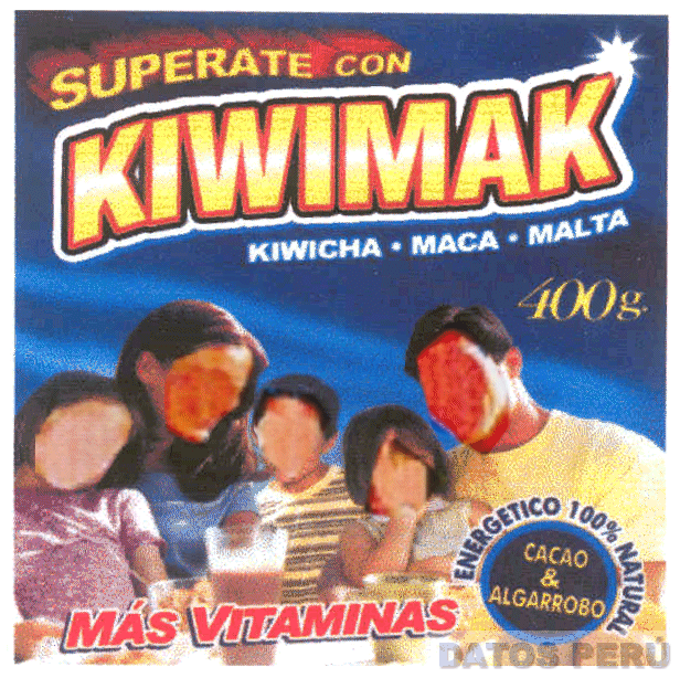 SUPERATE CON KIWIMAK MAS VITAMINAS CACAO & ALGARROBO ENERGETICO 100% NATURAL