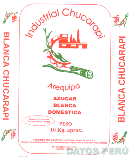 INDUSTRIAL CHUCARAPI - AREQUIPA AZUCAR BLANCA DOMESTICA