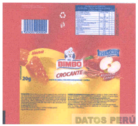 BIMBO CROCANTE MANZANA Y CANELA 85 CALORIAS