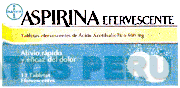 ASPIRINA EFERVERSCENTE BAYER ALIVIO RAPIDO Y EFICAZ DEL DOLOR