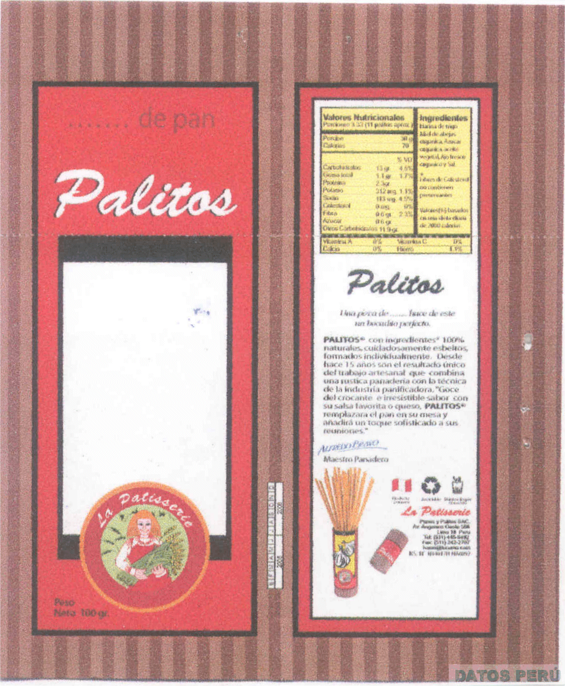 PALITOS DE PAN LA PATISSERIE