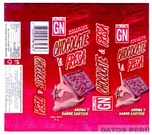 GN GALLETAS SANDWICH CHOCOLATE & FRESA AROMA Y SABOR EXOTICO