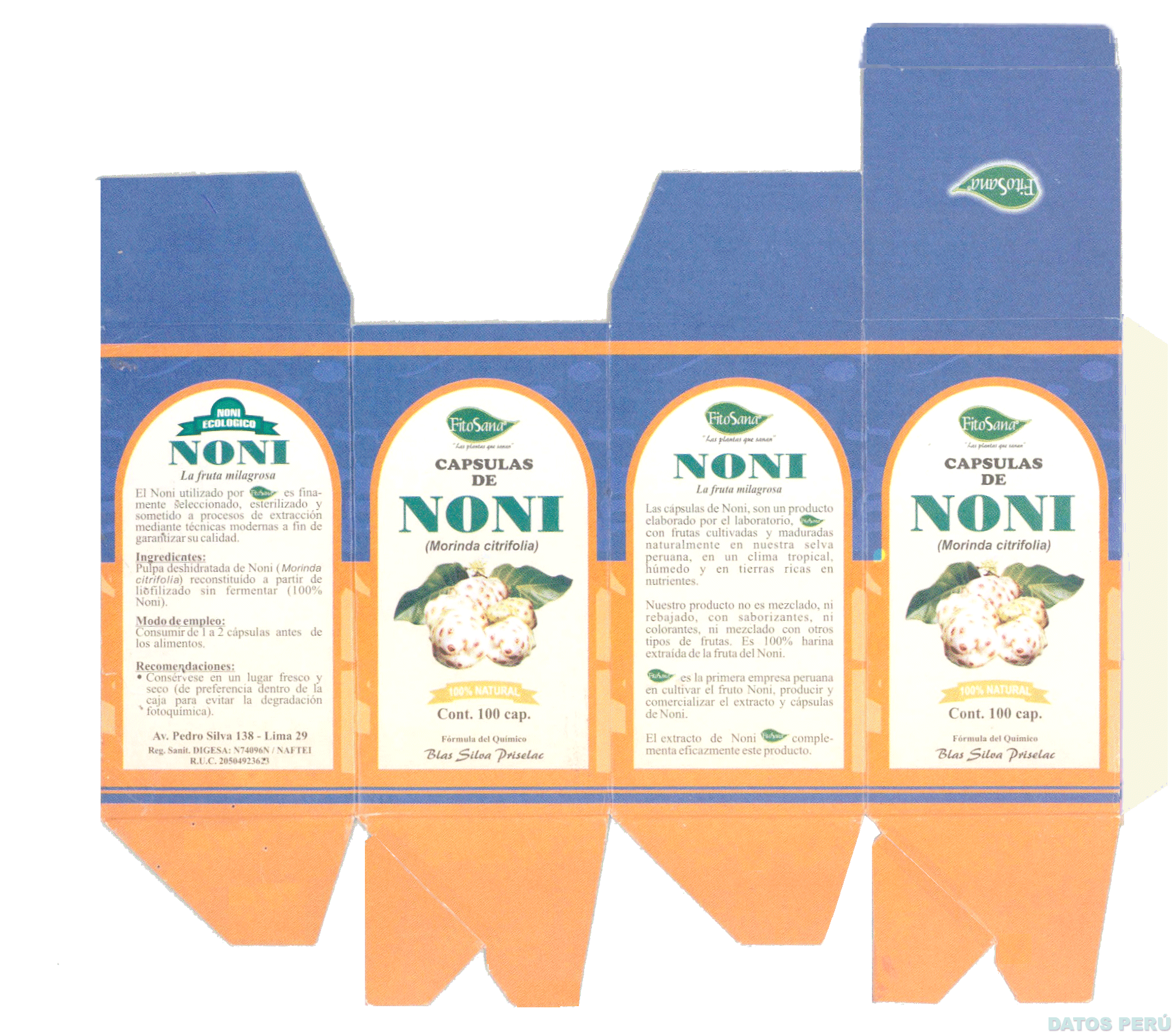 FITOSANA LAS PLANTAS QUE SANAN CAPSULAS DE NONI (MORINDA CITRIFOLIA)