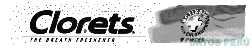 CLORETS THE BREATH FRESHENER ACTIZOL WITH CHLOROPHYLL