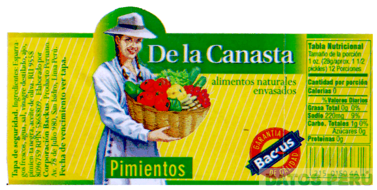 DE LA CANASTA ALIMENTOS NATURALES ENVASADOS BACKUS GARANTIA DE CALIDAD