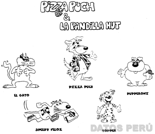 EL GATO, PIZZA PUNCH, PUPPERONI SPEEDY VELOZ, TOPPER