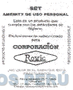 CORPORACIÓN ROVIC SET AMENITY DE USO PERSONAL WWW.CORPORACIONROVIC.COM