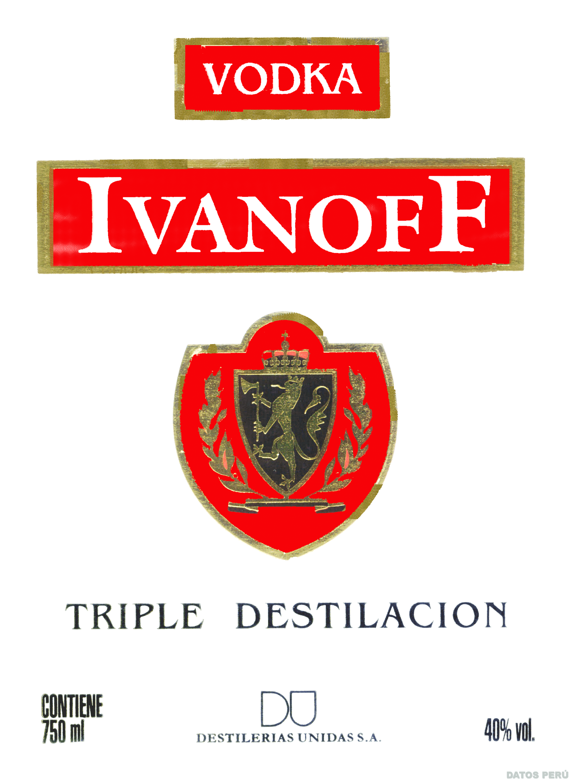VODKA IVANOFF TRIPLE DESTILACION
