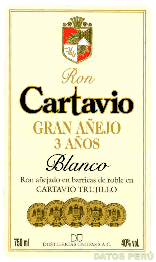 RON CARTAVIO GRAN AÑEJO 3 AÑOS BLANCO