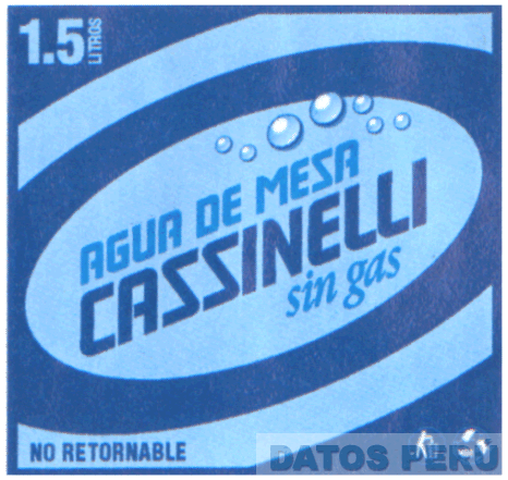 AGUA DE MESA CASSINELLI SIN GAS 1.5 LITROS NO RETORNABLE