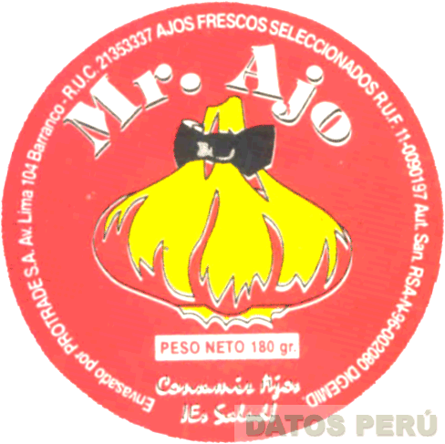 MR. AJO CONSUMIR AJOS ¡ES SALUD!
