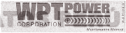 WPT POWER CORPORATION MAINTENANCE MANUAL