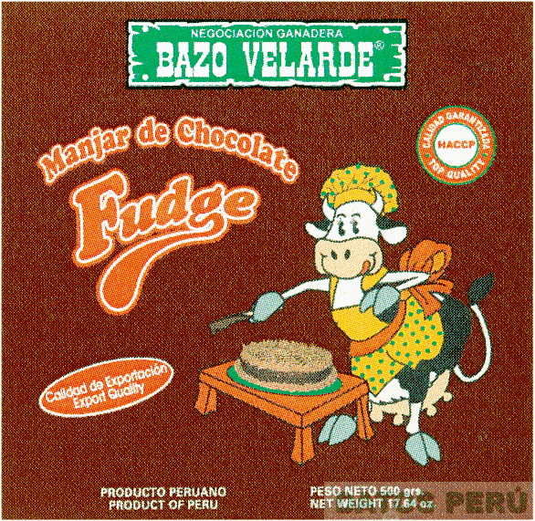 NEGOCIACION GANADERA BAZO VELARDE MANJAR DE CHOCOLATE FUDGE