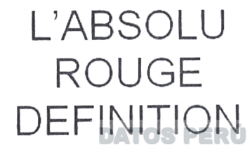 L´ABSOLU ROUGE DEFINITION