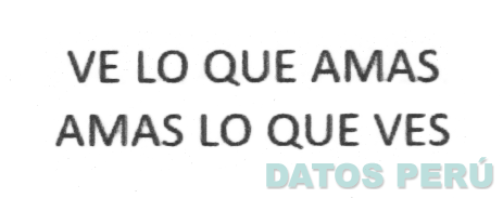 VE LO QUE AMAS AMAS LO QUE VES