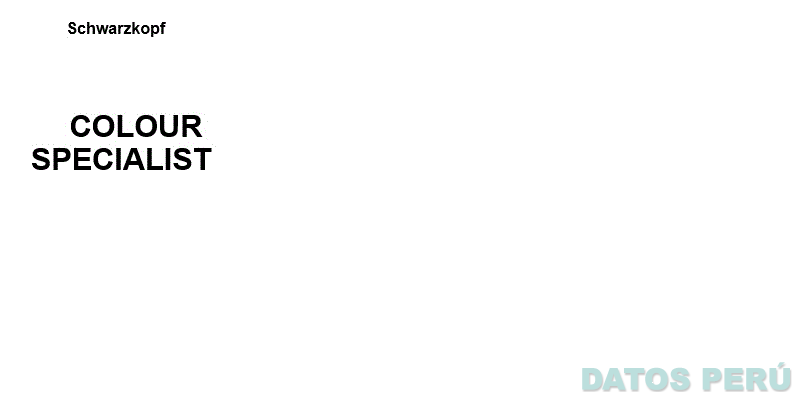 SCHWARZKOPF COLOUR SPECIALIST