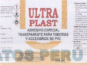 ULTRA PLAST ADHESIVO ESPECIAL TRANSPARENTE PARA TUBERIAS Y ACCESORIOS DE PVC
